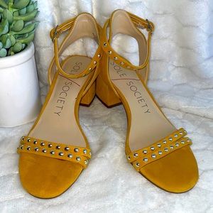 Sole Society block heel suede sandals